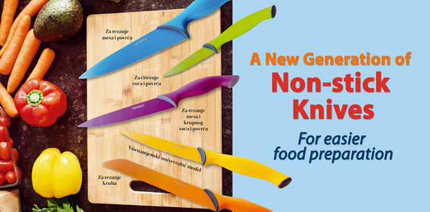 A New Generation of Non-stick Knives - For easier food preparation
